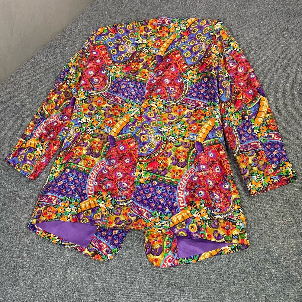 Vintage Diane Von Furstenberg Women’s 10 100% Silk Bohemian Floral Patchwork - Picture 12 of 13